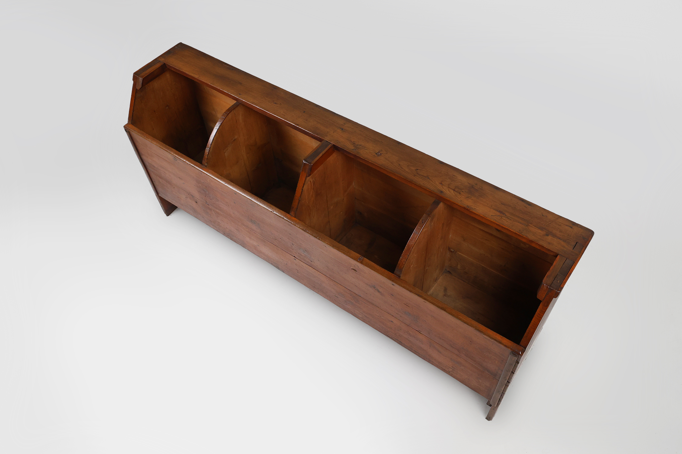 Antique 19th century rustic French trough or alternative storage unit in pine woodthumbnail